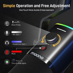 MAONO USB/XLR Dynamic Microphone for Streaming & Podcasting 48kHz/24bit