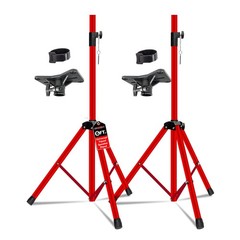 5 Core Speaker Stand Pair Mount Holder Tripod w/Adjustable Height to 72” Red