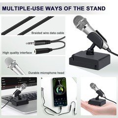 USB C Mini Microphone Karaoke, Portable ASMR Microphone for Android Phone/iPh…
