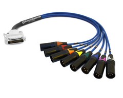 Premium DB25 to XLR-M | Mogami W2932 | 65 FT (Blue w/ Multicolored Boots)