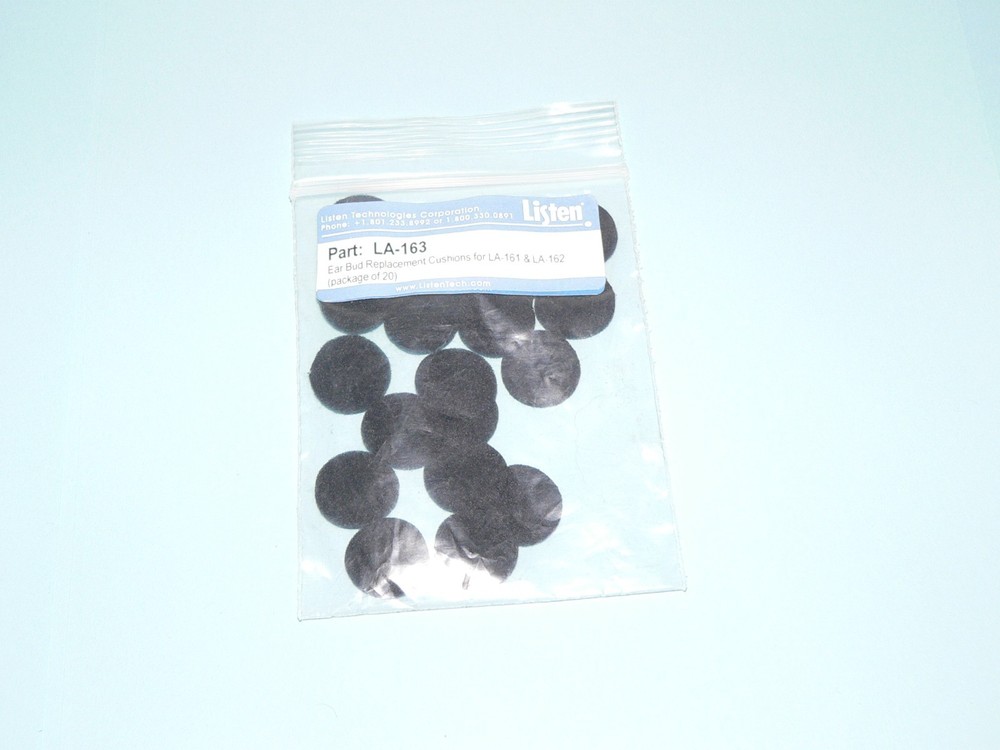 Listen Technologies LA-161 & LA-162 Ear Bud Cushions New Lot of 20
