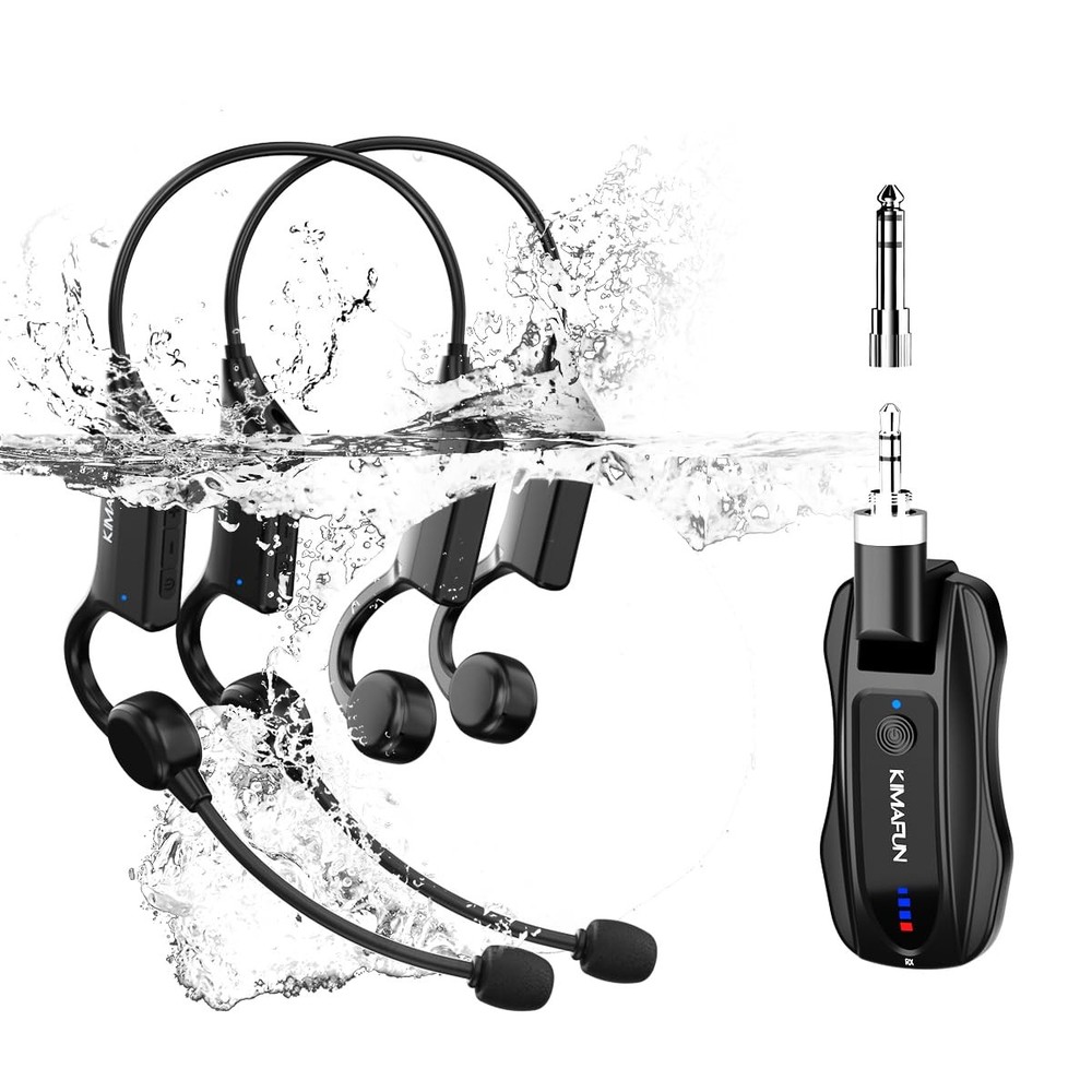 IP67 Waterproof Headset Mic KIMAFUN 2.4G Fitness Wireless