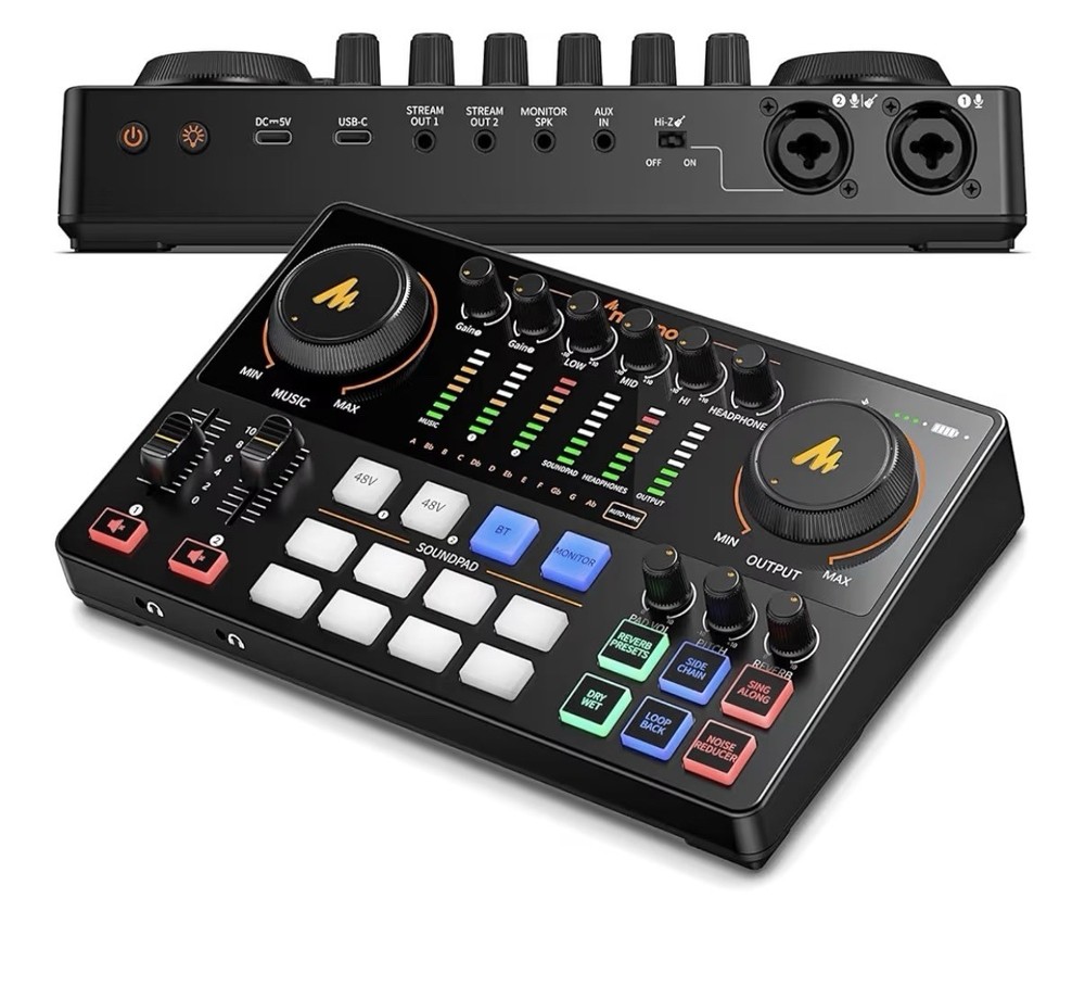 Podcast Equipment Bundle: Audio Interface mixer with Dual XLR Input for Podca…