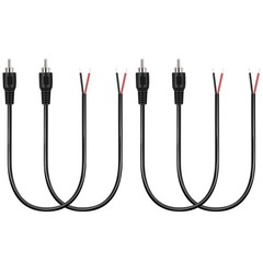 Bolvek 4 Pack RCA Male to Speaker Wire, Plug Adapter Connector Black