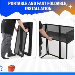 48″x 26″ White+Black DJ Foldable Facade Portable Event Booth Panels w/Carry Bag