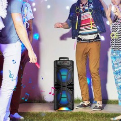 6800W Dual 8 Inch Woofer Bluetooth Speaker System Portable Party Mic FM TWS USB