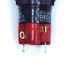 1pc DECA Push button Switch D16LMR1-1ab SPST Momentary Bulb Lamp= ACDC 24 or 12V