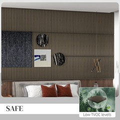 4 Pack Acoustic Wall Panels, 24″ x 24″ Wood Wall Panels, Brown