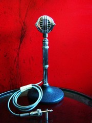 Vintage 1960’s Astatic 10-C ceramic microphone Hi Z harp w F-11 cable adapter #1