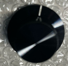 1 Audio Amplifier Style Black Knurled Knob w Skirt & Indicator Line 1/4″ Shaft
