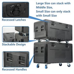 35″x 22″x 24″ Cable Trunk Road Case with Wheels Professional Stackable Road Case