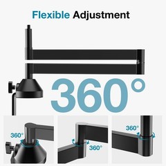 Low Profile Mic Arm, 360° Rotatable Microphone Arm Stand Foldable Desk Mic Bo…