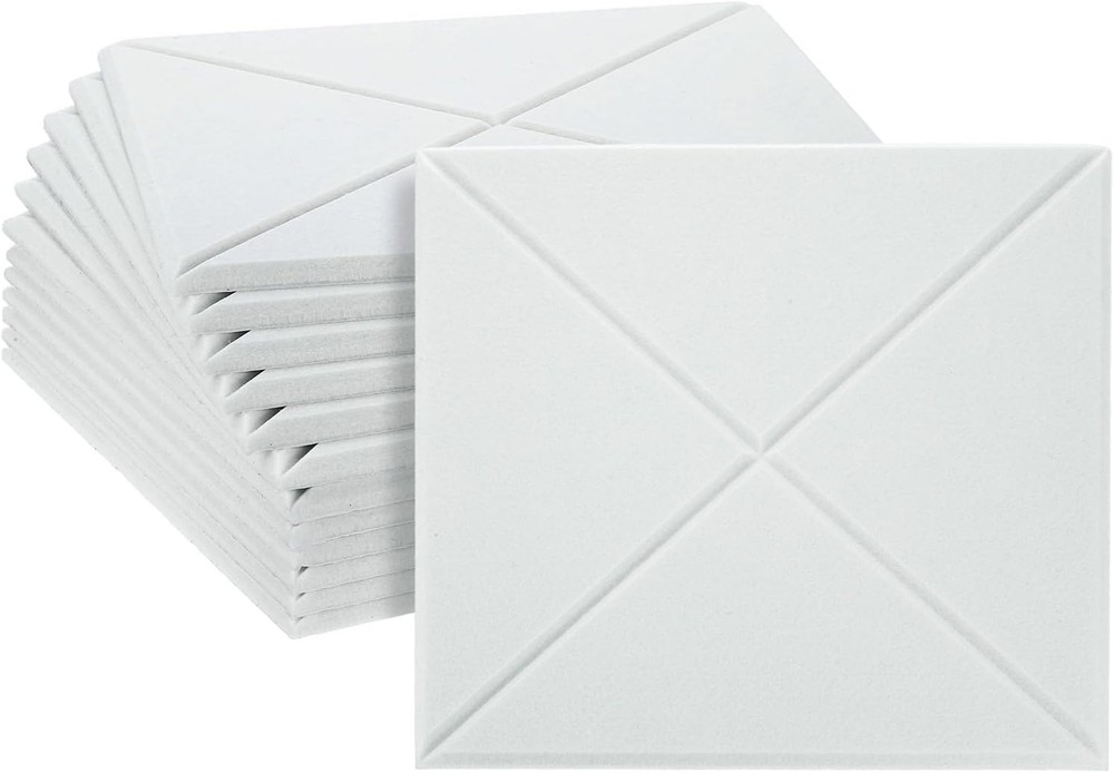 12 Pack Acoustic Panels with Self Adhesive, 12″ X 12″ X 0.4″ High Density Sound