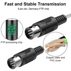 USB IN-OUT MIDI Interface Cable Converter to PC Music Keyboard Adapter Cord xx