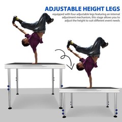 Portable Stage Platform 4x4ft Height Adj 24-40″1650lb Modular Riser For DJ Event