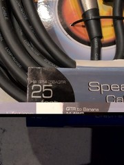 Hot Wires Speaker Cable, 25 Ft, Qtr To Banana 14 AWG HW SP14-25BAQTR