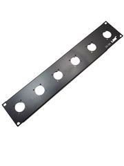 2U Space Black Heavy Rack Panel w/ 6 Large „G“ SpeakOn Cut Outs for NL8 or NL4