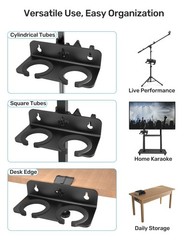 Etour Multi Microphone Holder with Clamp (Aluminum/Rubber), Mount on Mic Stan…
