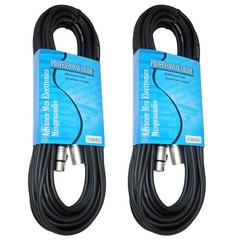 MCSPROAUDIO 2 Pack 50 Foot FT 3 Pin XLR Mic Microphone 50 feet, watch-69