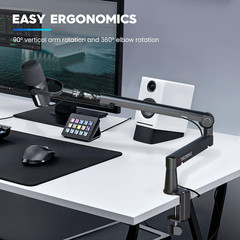 Adjustable Twist S6 Microphone Boom Arm with Cable Management for Streaming & Ga