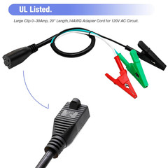 2-Pack HVAC Adaptor Cord, Three-Core American Crocodile Clip Power Cord, 120V AC