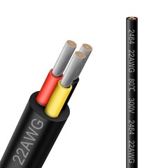 22 Gauge 3 Conductor Electrical Wire, 16.5FT 2464 22AWG 3 16.5 FT 22 AWG-3C
