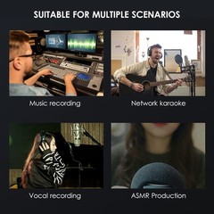 USB Audio Interface +48V Phantom Power Recording Sound Card 16bit/48kHz C5A9