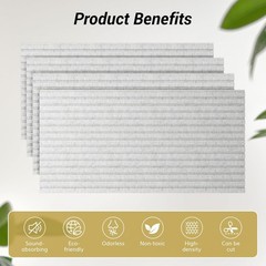 Self Adhesive Acoustic Wall Panels 4 Pack Large Soundproof Decor Gray