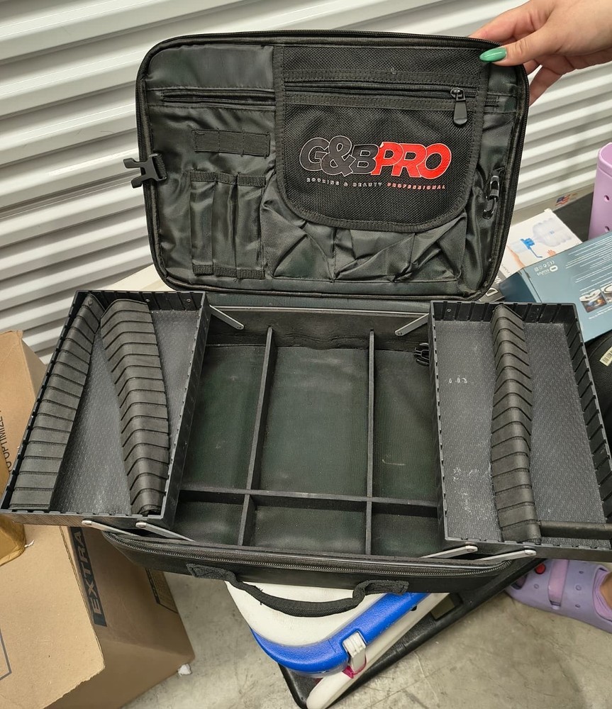 G&B Pro Black Fabric Audio Bag with Carry Handle, Strap, and Divider