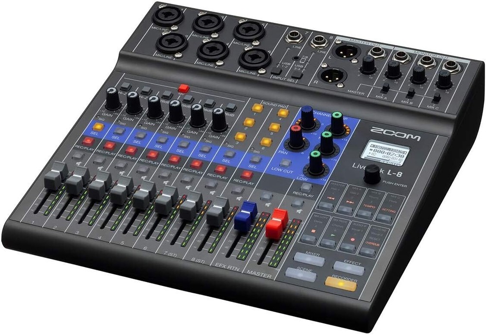Zoom LiveTrak L-8 8-Channel Digital Mixer/Recorder (one broken Tab) F/S new