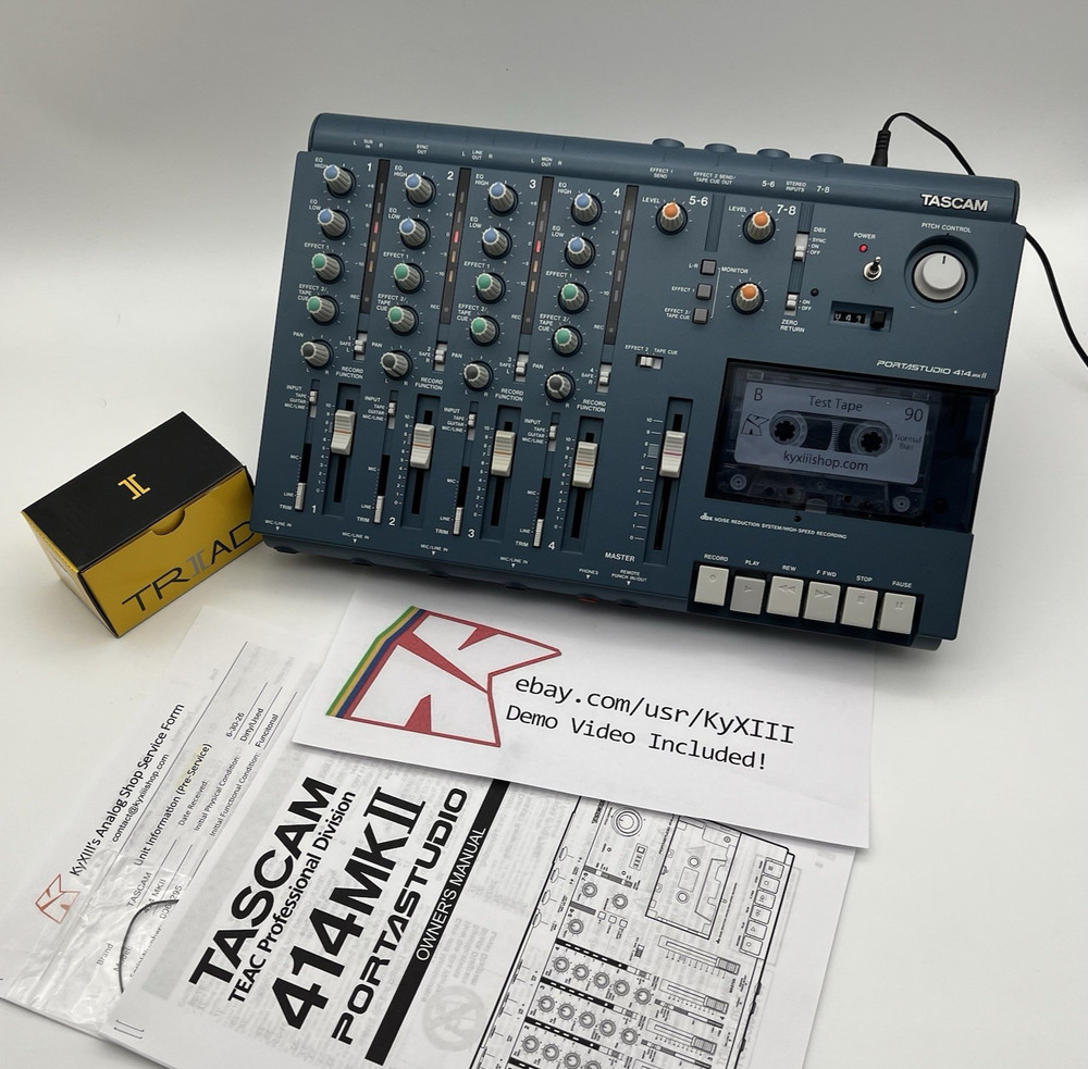 Serviced TASCAM Portastudio 414 MKII 4-Track Cassette Recorder {Half Speed Mod}