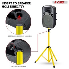 5Core Speaker Stand Tripod Tall Adjustable 72 Inch DJ Studio Monitor Stands Pole