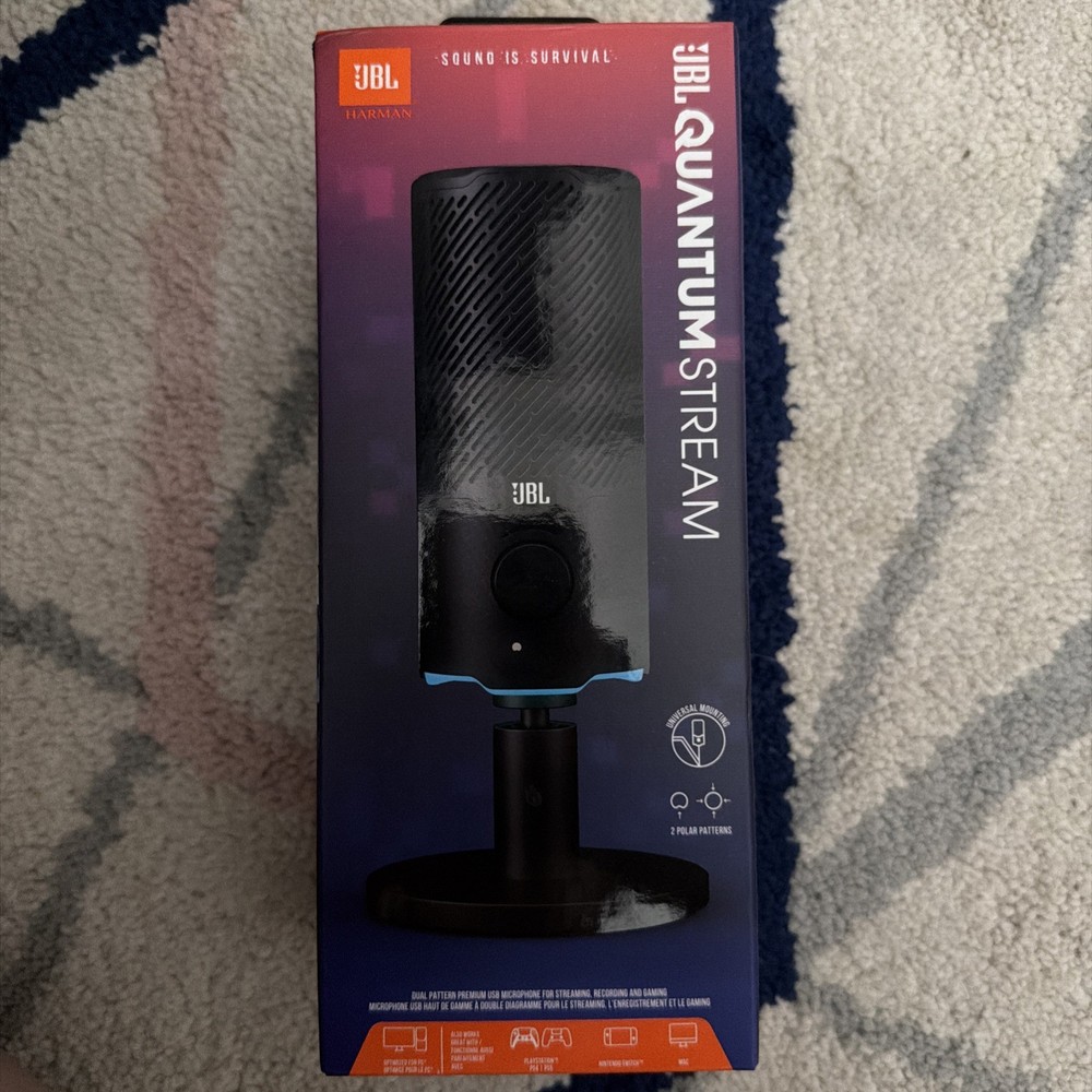 JBL Quantum Stream Microphone USB Dual-Pattern Mic for Streaming – SEALED NEW