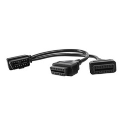2 Pack Right Angle OBDII Splitter Y Cable, 16 Pin OBD2 1 Male Splitter to 2