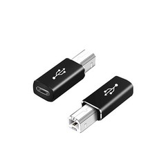 USB C Female To MIDI Adapter USB C To USB B Adapter 2 Pack Electric Piano Black