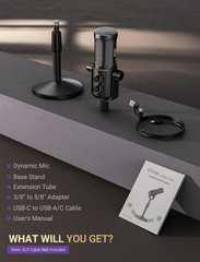 FIFINE AmpliTank TANK6S Vocal-Dynamic-Microphone, XLR-USB-Podcast-Microphone wit