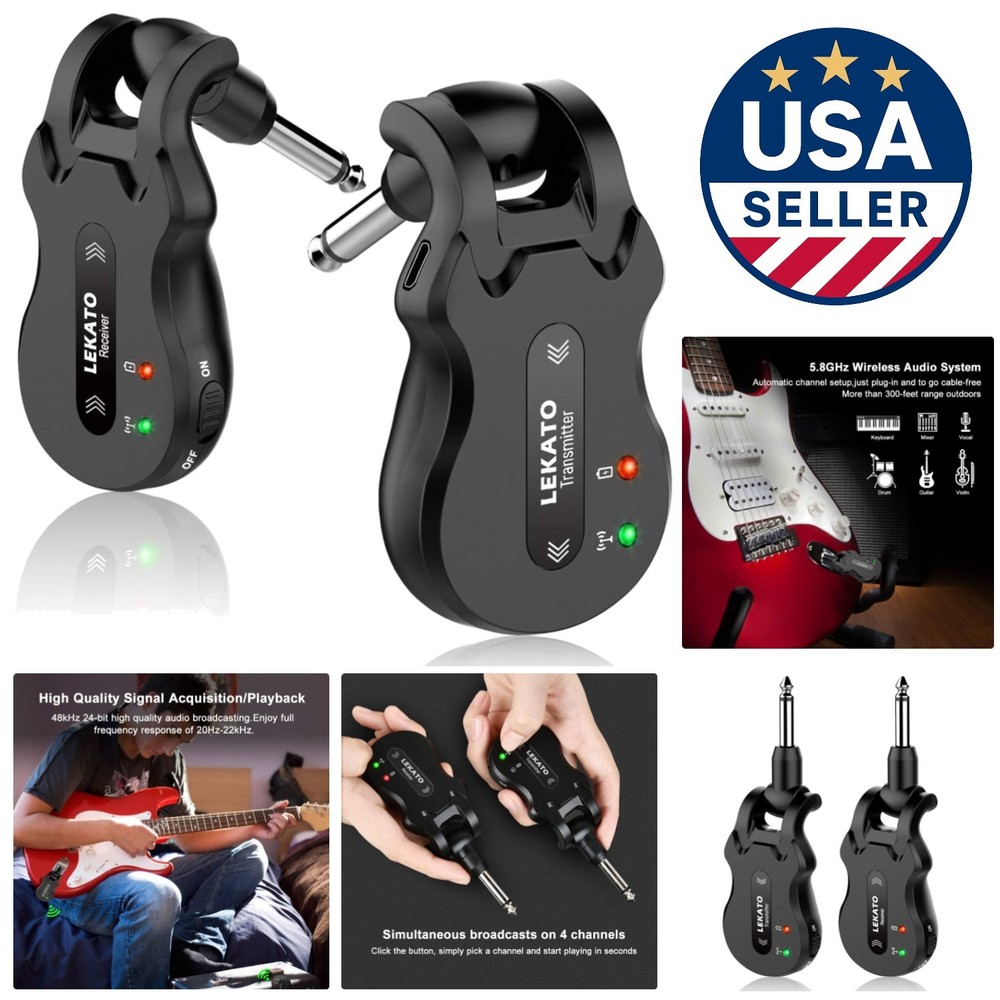 High-Performance Wireless Guitar Transmitter Receiver | 4 Channel Plug & Play