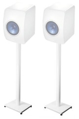 Pair 37” Steel White Stands For KEF LS50 Bookshelf Speakers Robust Metal Poles