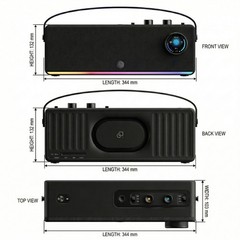 PartyKeys PartyStudio 70W Wireless MIDI Synth Speaker, Portable BLACK
