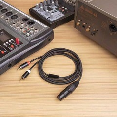 Female XLR to Dual RCA Y Splitter Patch Cable,Unbalanced XLR Female to 2 RCA/…