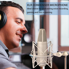 Condenser Microphone XLR, Large Diaphgram Professional Recording Cardioid Microp