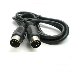 Green Connection 3ft MIDI Cable with 5 Pin DIN Plugs – Black
