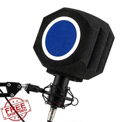 Mic Isolation Shield Sound Absorbing Foam Black Blue Recording