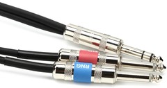 Pro Co IPBQ2Q-20 1/4″ TRS Male to Dual 1/4″ TS Male Insert Cable – 20′