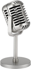 Classic Retro Style Microphone Prop with Stand, Fake Vintage Microphone Decor fo