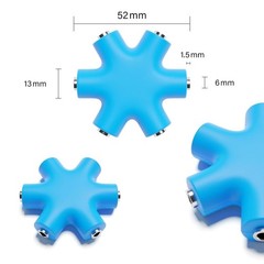Compact 3.5mm Aux Splitter – 1 Input to 5 Outputs for Synths & Speakers