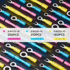 haisstronica 620PCS Marine Grade Heat Shrink Wire Butt Connectors 620, Blue