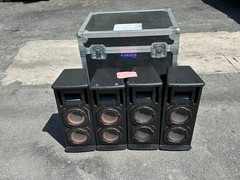 4) DYNACORD VL 262 2 -WAY PASSIVE FULL RANGE SPEAKER W/ CASE #6569R (THS)