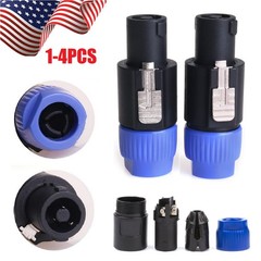 4× Speakon to 1/4″ Inch Connector Plug Pro Speak-On Male to 1/4 Female Adapter