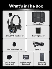SYNCO XTALK XPRO9 Wireless Interom Headset Communication System Full Duplex